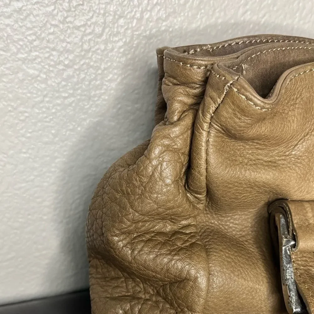 L’Artigiano Leather Tote Brown Tan Shoulder Bag Womens Purse Borse In Pe… - Picture 5 of 12